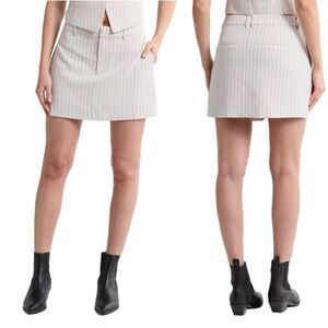 NWT Paige Celestial Pinstripes miniskirt  Travertine color with stripes Size 8